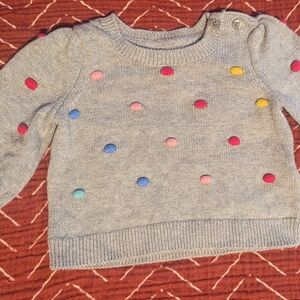 GAP Gray Sweater with Colorful Dots